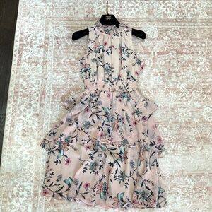 Beautiful Pink Floral Chiffon Smocked Dress 🌸